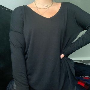 Black long sleeve v neck